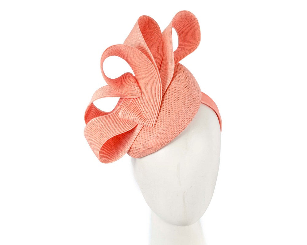 Coral pillbox fascinator by Fillies Collection S286-0