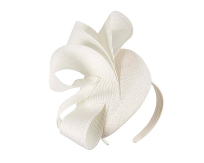 White pillbox fascinator by Fillies Collection S286-1