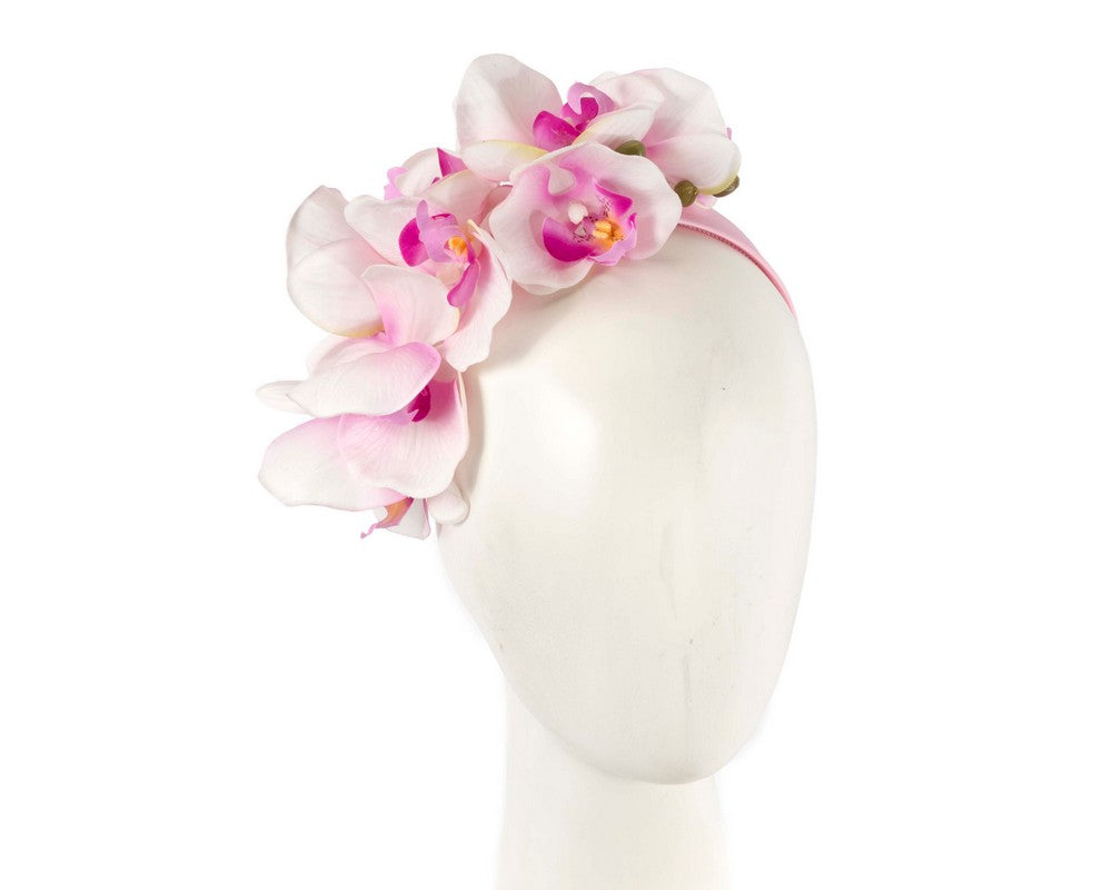 Bespoke pink orchid flower headband by Fillies Collection-0