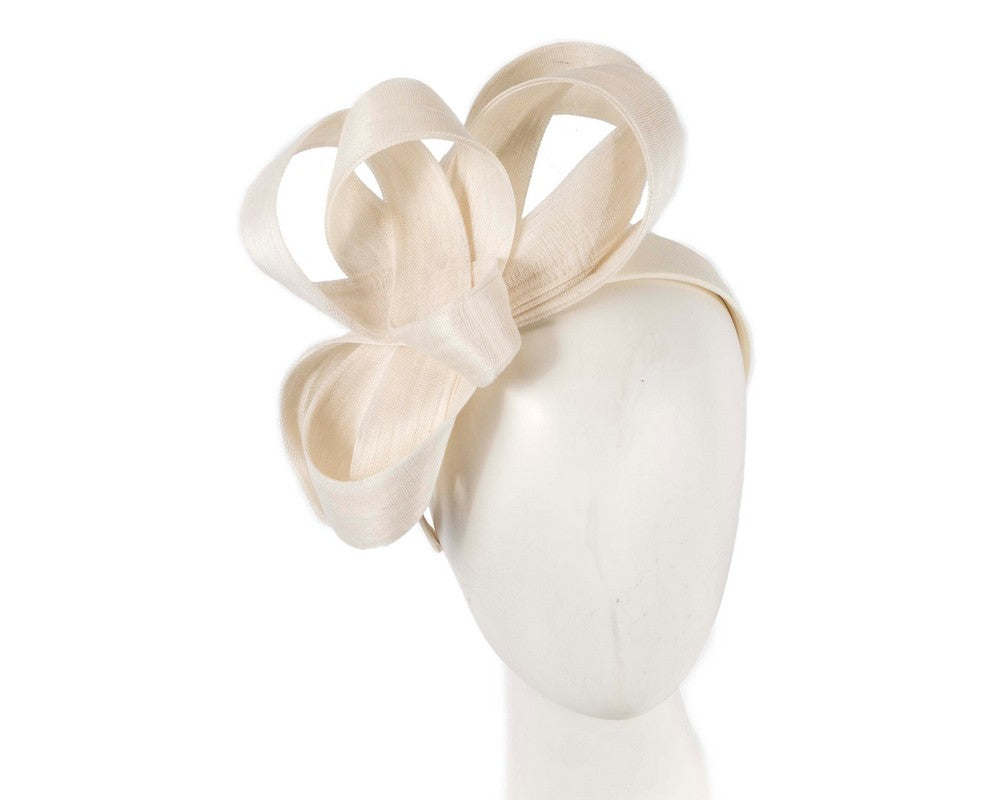Cream abaca loops racing fascinator by Fillies Collection-0