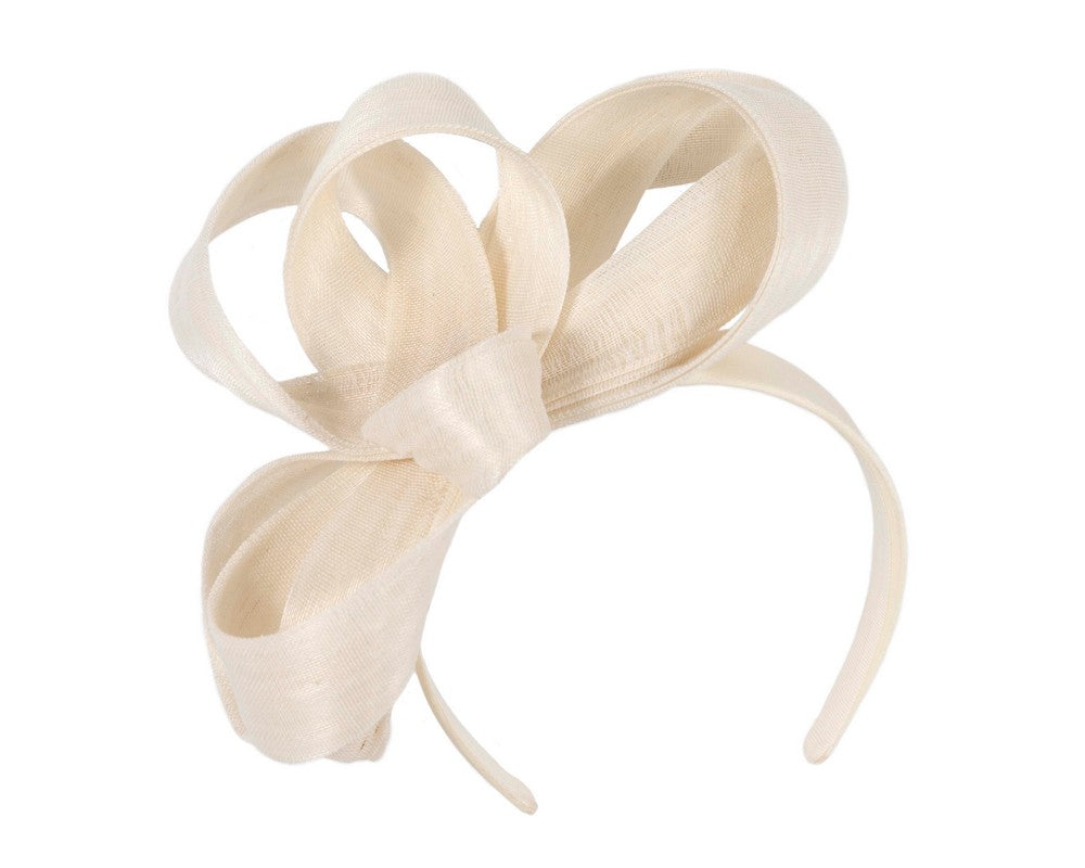 Cream abaca loops racing fascinator by Fillies Collection-1