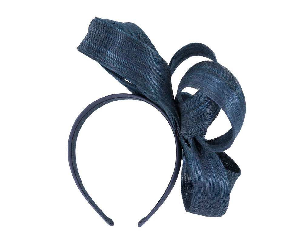 Navy abaca loops racing fascinator by Fillies Collection