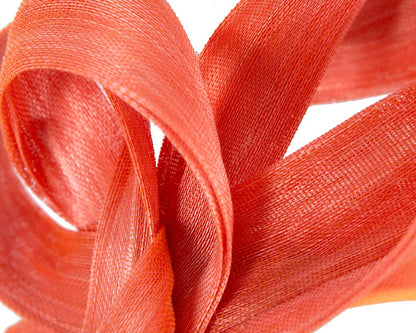 Orange abaca loops racing fascinator by Fillies Collection