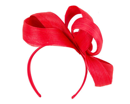 Red abaca loops racing fascinator by Fillies Collection-3