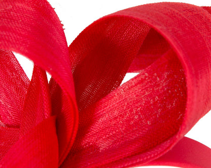 Red abaca loops racing fascinator by Fillies Collection-2