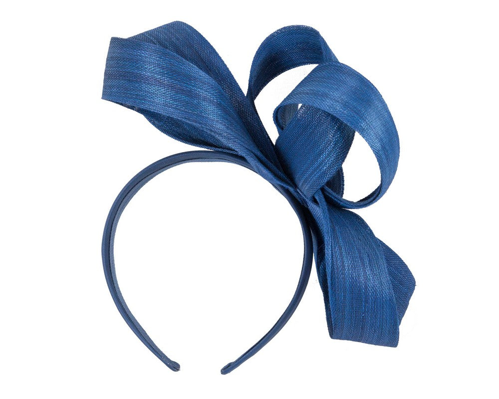 Royal blue abaca loops racing fascinator by Fillies Collection-3