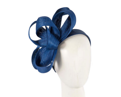 Royal blue abaca loops racing fascinator by Fillies Collection-0
