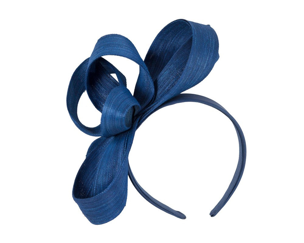 Royal blue abaca loops racing fascinator by Fillies Collection-1