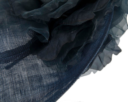 Large navy racing fascinator hat by Fillies Collection-4