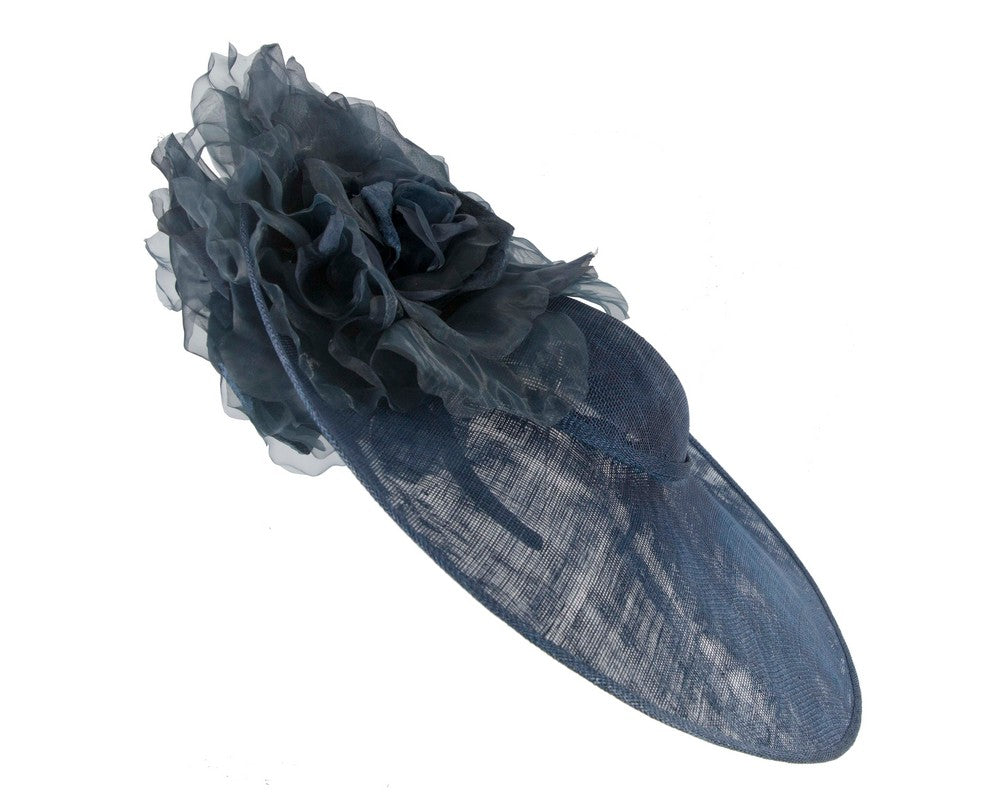 Large navy racing fascinator hat by Fillies Collection-2