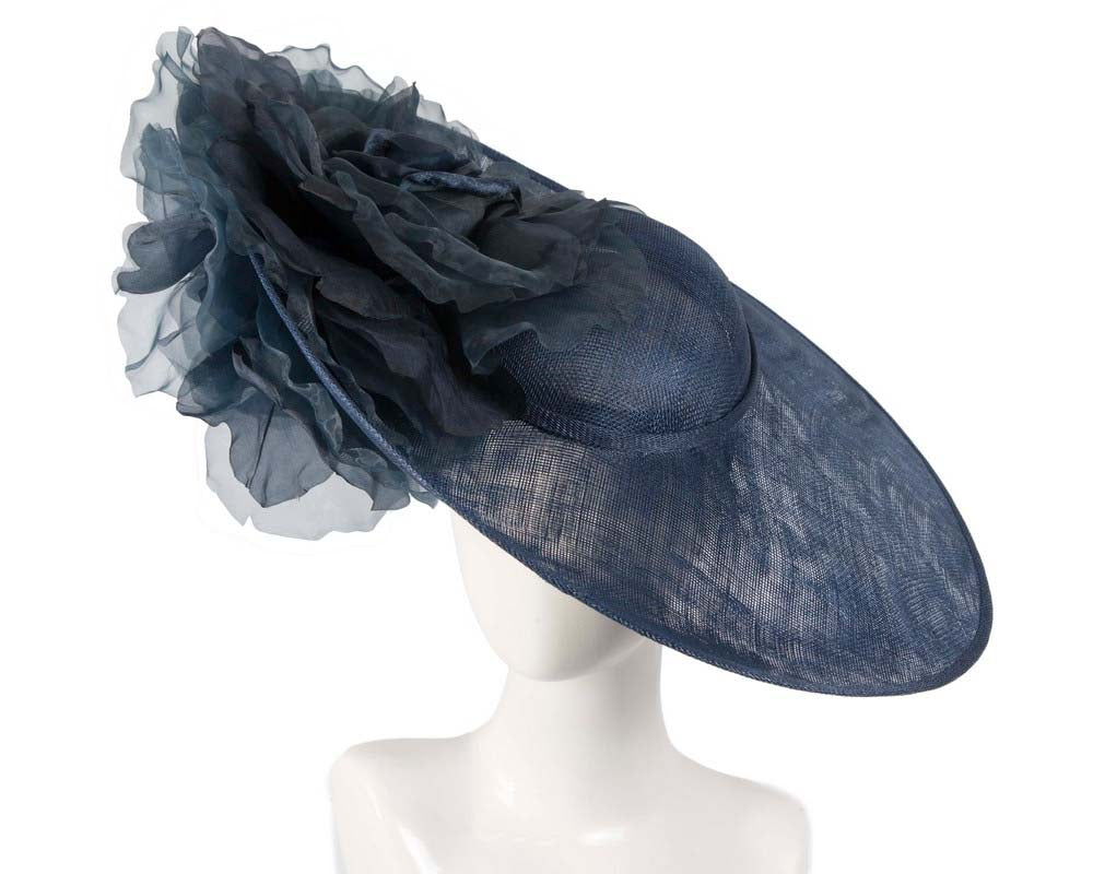Large navy racing fascinator hat by Fillies Collection-0