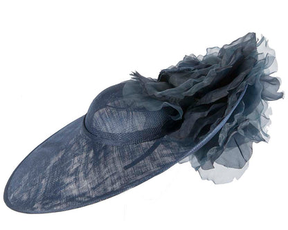 Large navy racing fascinator hat by Fillies Collection-1