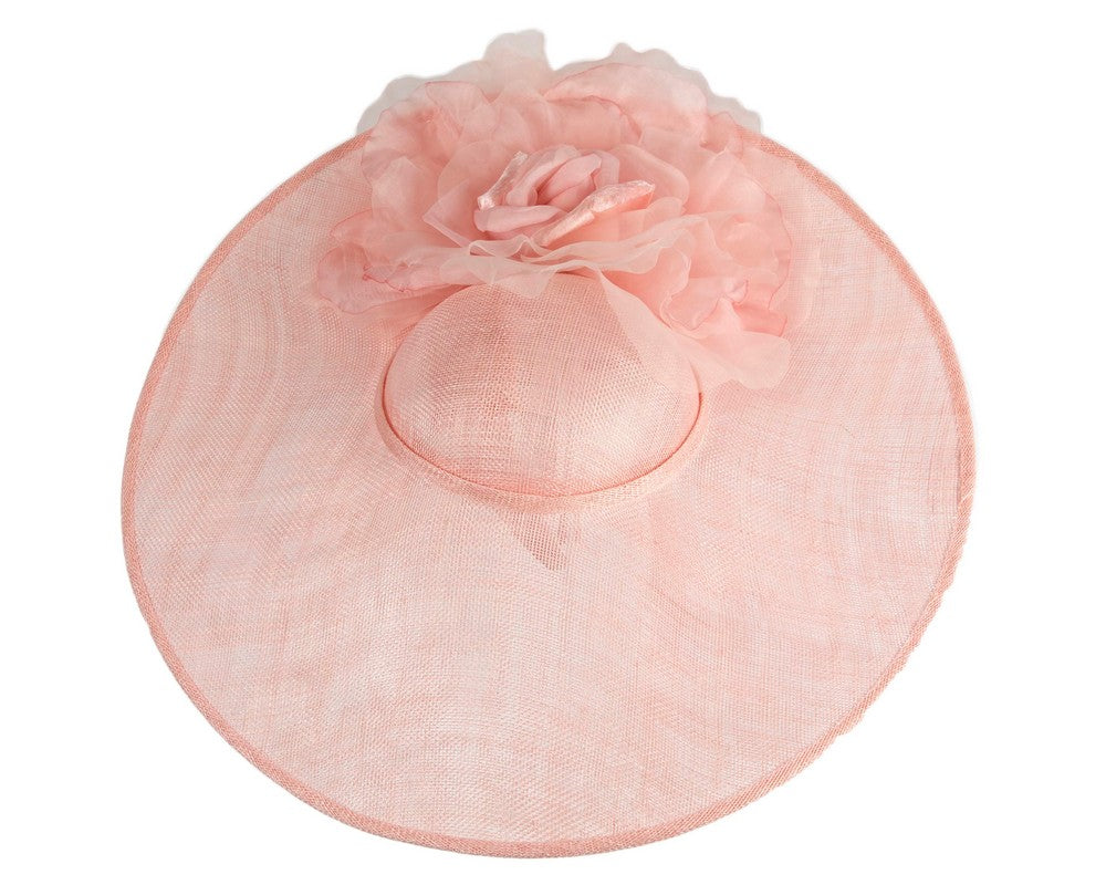 Large pink racing fascinator hat by Fillies Collection-2