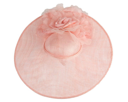 Large pink racing fascinator hat by Fillies Collection-2