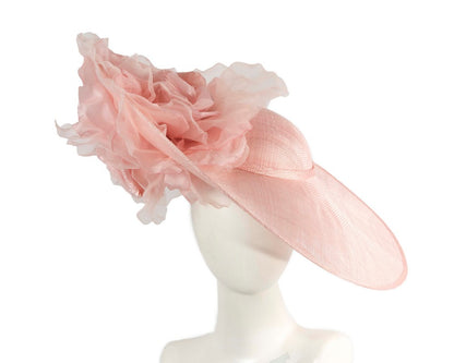 Large pink racing fascinator hat by Fillies Collection-0