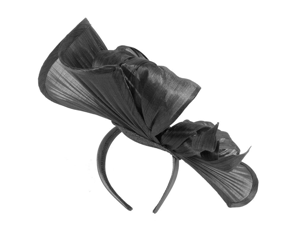 Large black jinsin racing fascinator by Fillies Collection-3
