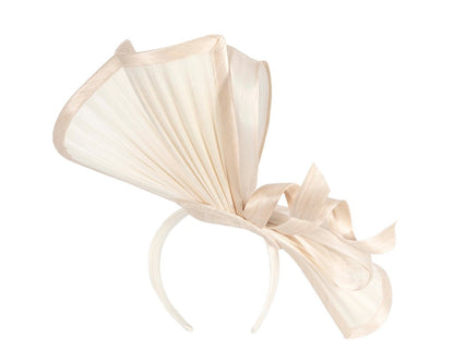 Large cream jinsin racing fascinator by Fillies Collection-3