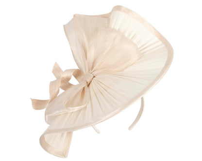 Large cream jinsin racing fascinator by Fillies Collection-1