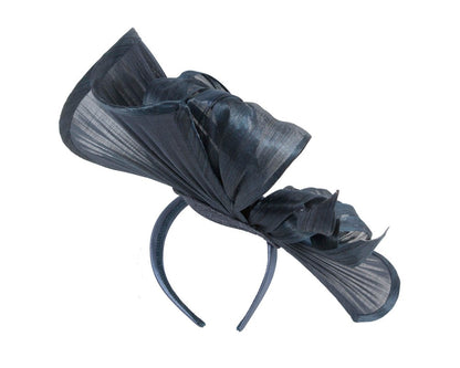 Large navy jinsin racing fascinator by Fillies Collection-3