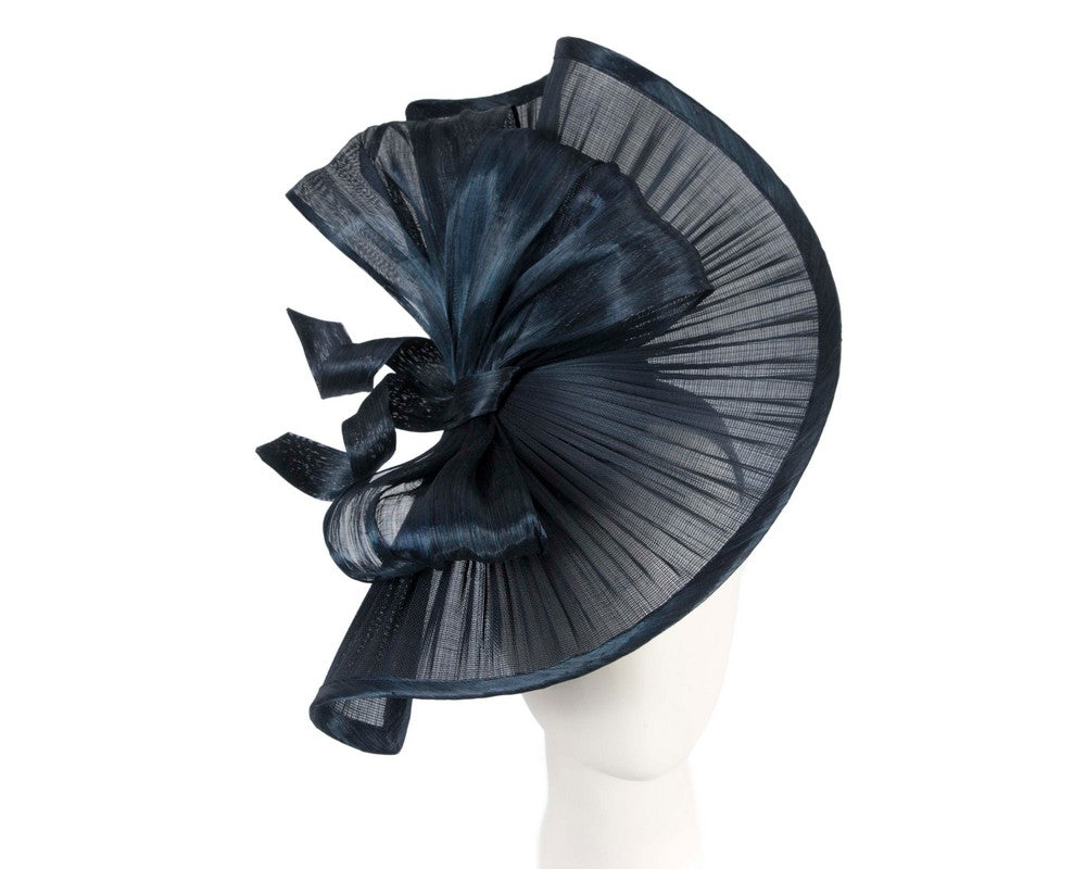 Large navy jinsin racing fascinator by Fillies Collection-0