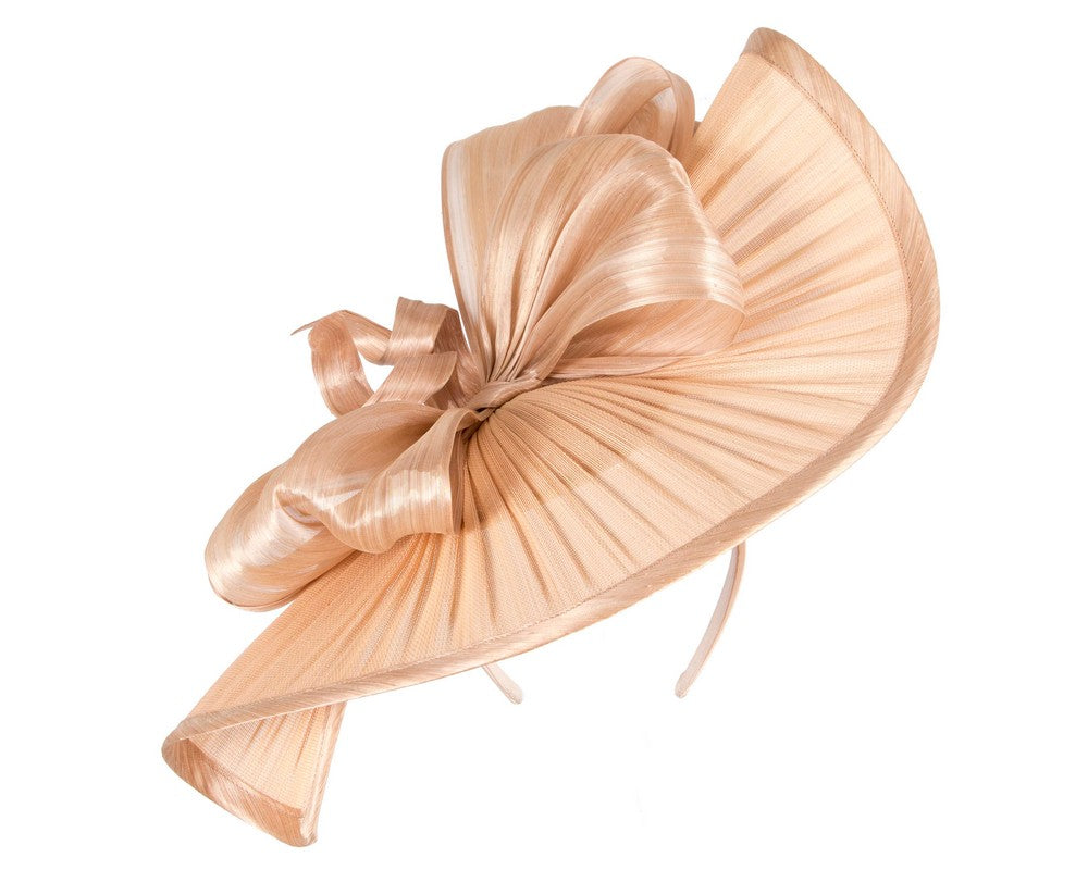 Large nude jinsin racing fascinator by Fillies Collection-1