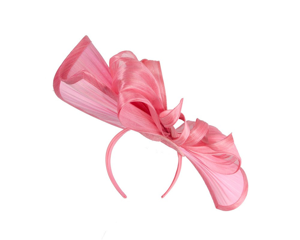 Large pink jinsin racing fascinator by Fillies Collection-5