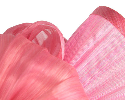 Large pink jinsin racing fascinator by Fillies Collection-4