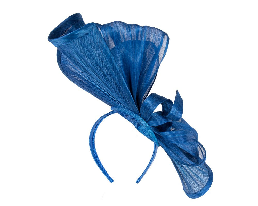 Large royal blue jinsin racing fascinator by Fillies Collection-5