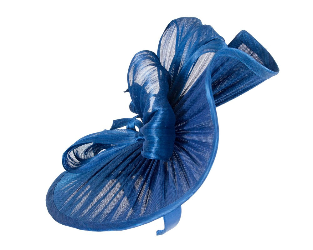 Large royal blue jinsin racing fascinator by Fillies Collection-2