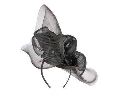 Large black racing fascinator by Fillies Collection-4