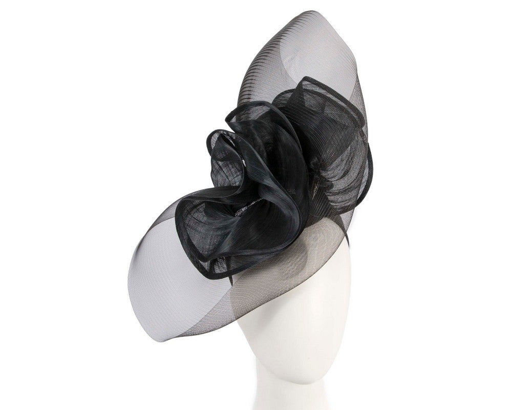 Large black racing fascinator by Fillies Collection-0