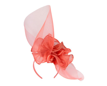 Large coral racing fascinator by Fillies Collection-5