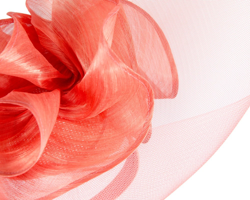 Large coral racing fascinator by Fillies Collection-4