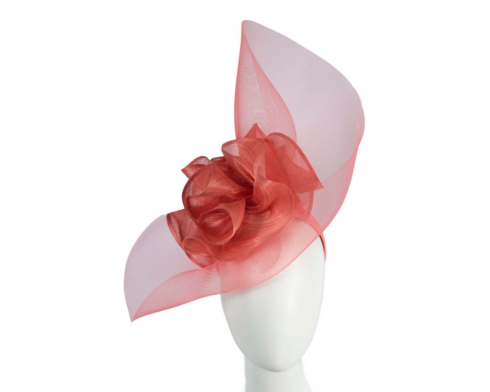Large coral racing fascinator by Fillies Collection-0
