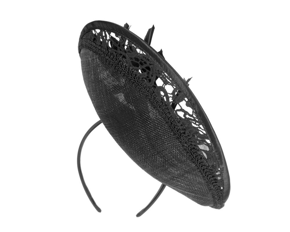 Bespoke black racing fascinator by Fillies Collection S293-5