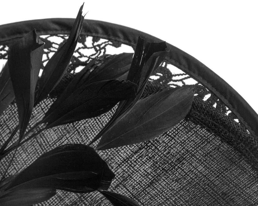 Bespoke black racing fascinator by Fillies Collection S293-4