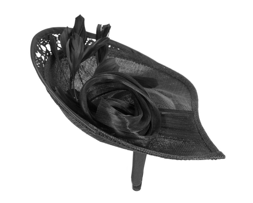 Bespoke black racing fascinator by Fillies Collection S293-3