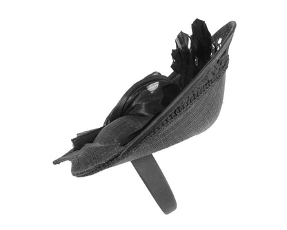 Bespoke black racing fascinator by Fillies Collection S293-2