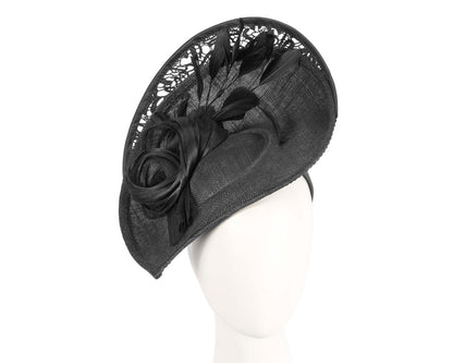 Bespoke black racing fascinator by Fillies Collection S293-0