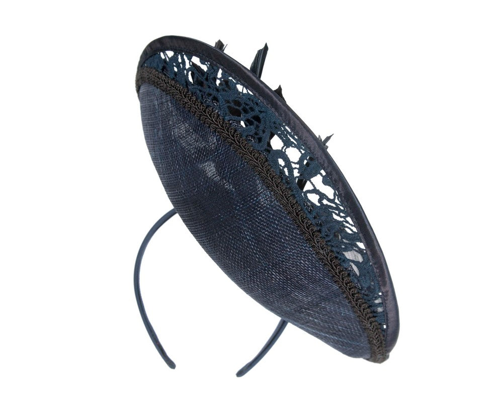 Bespoke navy racing fascinator by Fillies Collection S293-5