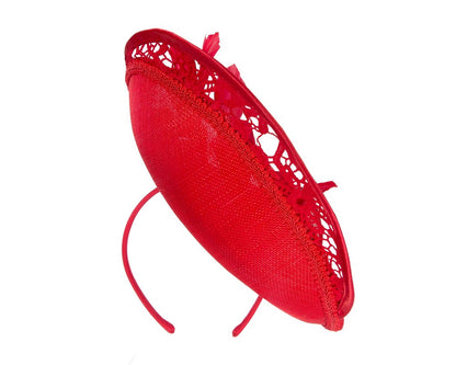 Bespoke red racing fascinator by Fillies Collection S293