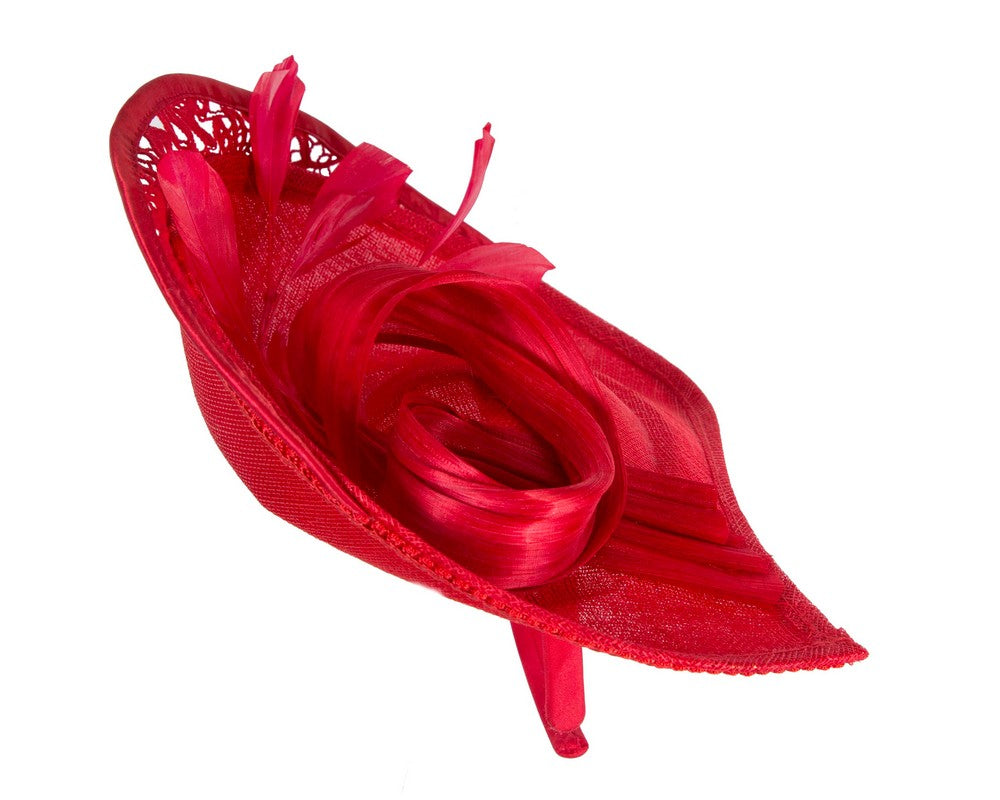 Bespoke red racing fascinator by Fillies Collection S293