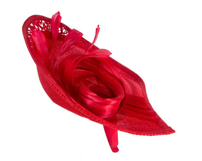 Bespoke red racing fascinator by Fillies Collection S293