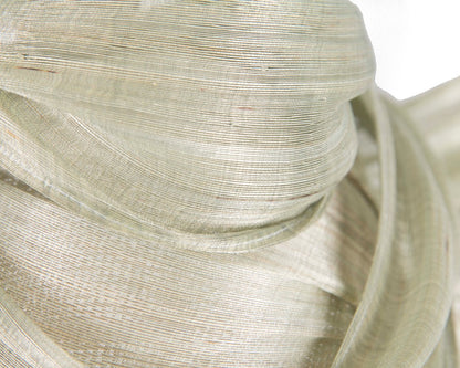 Bespoke olive silk abaca fascinator by Fillies Collection
