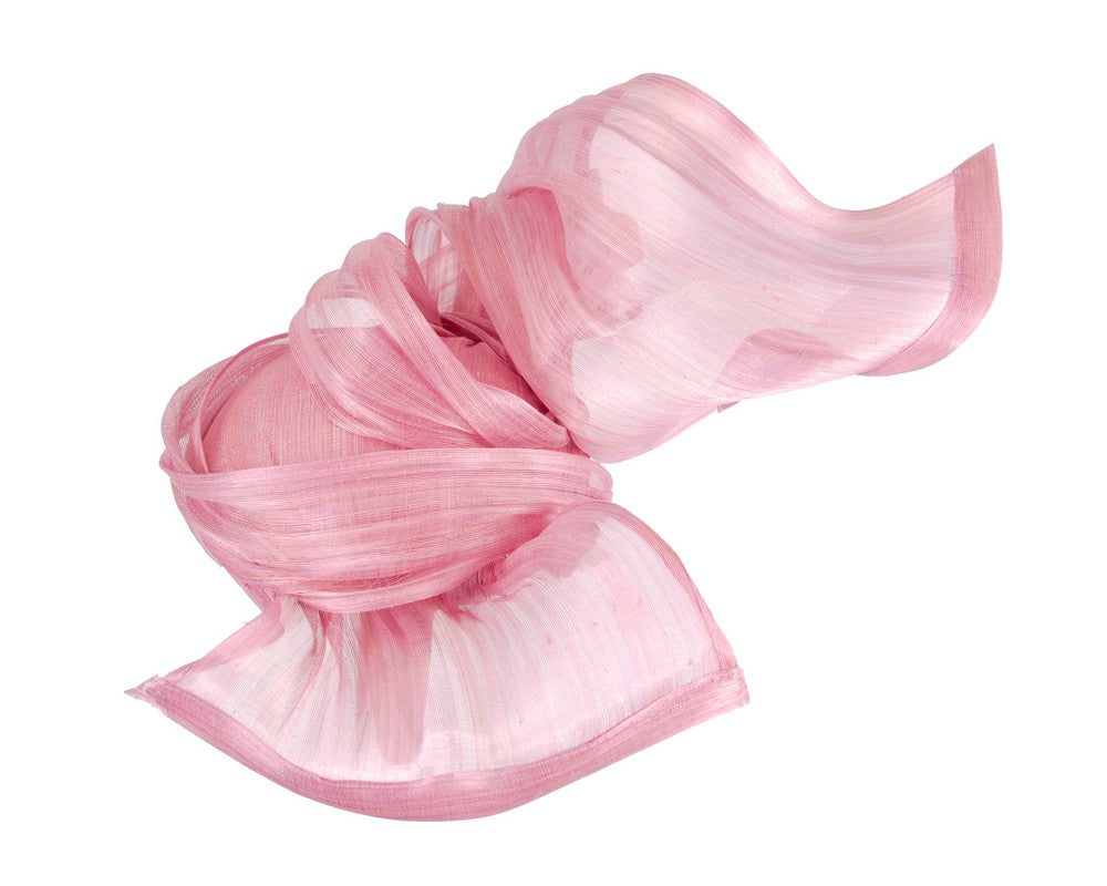 Bespoke dusty pink silk abaca fascinator by Fillies Collection