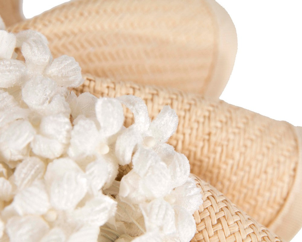 Nude pillbox with cream flowers by Fillies Collection