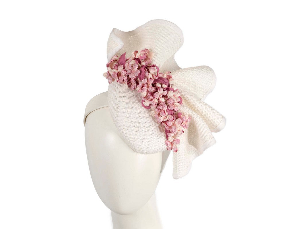White pillbox with pink flowers by Fillies Collection-0