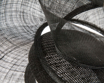 Bespoke black sinamay fascinator by Fillies Collection