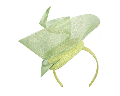 Bespoke lime sinamay fascinator by Fillies Collection-5