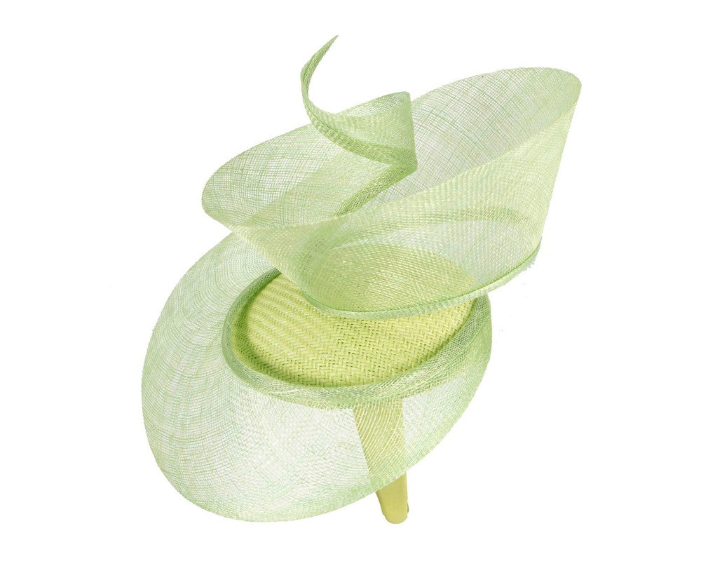 Bespoke lime sinamay fascinator by Fillies Collection-2